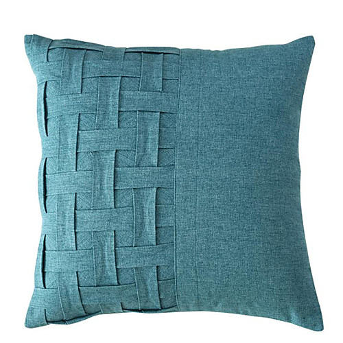 

1pcs Cushion Cover Minimalist Plain Color Plaid Stitching Cotton And Faux Linen Pillowcase Solid Color Fabric Sofa Cushion Cover