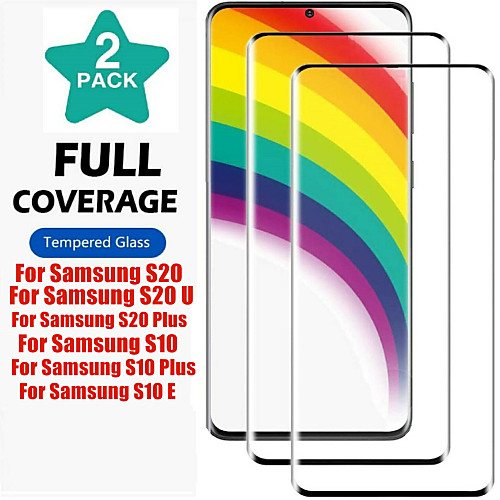 

2PCS 3D Curved Tempered Glass On For Samsung Galaxy S20 Ultra S20 Plus S20 S10 Plus S10 Lite S10 Full Screen Protector 9H HD Protective Film