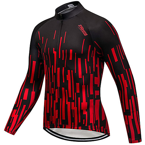 

21Grams Men's Long Sleeve Cycling Jersey Winter Polyester Red Bike Jersey Top Mountain Bike MTB Road Bike Cycling Warm Quick Dry Breathable Sports Clothing Apparel / Stretchy / Athleisure
