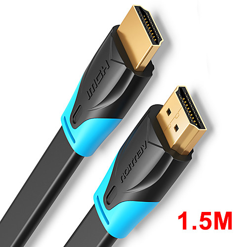 

Vention HDMI-compatible to HDMI-compatible Cable Flat HDMI-compatible2.0 Cable Male to Male 4K2K 18Gbps Supports Ethernet 3D 4K Video for HDTV PS3/4 1.5m