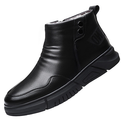 

Men's Boots Casual Boots Casual Daily Cowhide Booties / Ankle Boots Black Winter