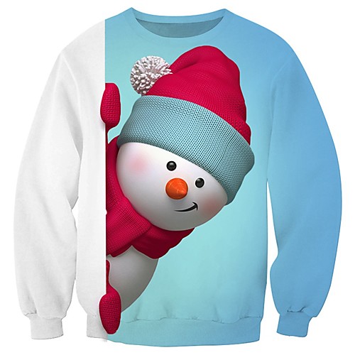 

Men's Pullover Sweatshirt Graphic 3D Character Round Neck Christmas 3D Print Casual Christmas Hoodies Sweatshirts Long Sleeve Loose Blue