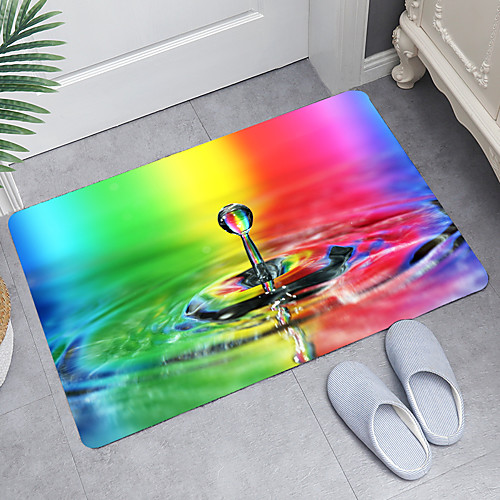 

Color Water Drops Digital Printing Floor Mat Modern Bath Mats Nonwoven Memory Foam Novelty Bathroom