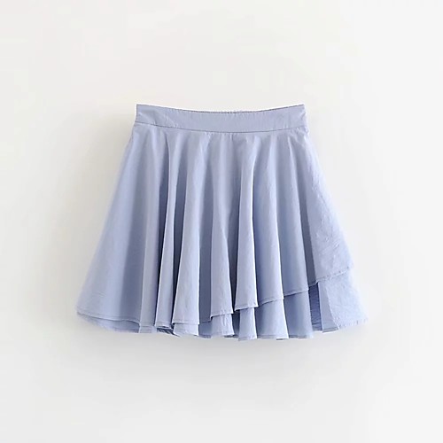

Women's Causal Daily Active Streetwear Skirts Solid Colored Layered Pleated Blue