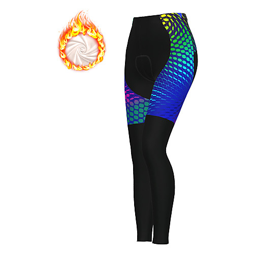 

21Grams Women's Cycling Tights Cycling Pants Winter Fleece Bike Tights Padded Shorts / Chamois Pants Thermal Warm Fleece Lining Breathable Sports Blue Mountain Bike MTB Road Bike Cycling Clothing