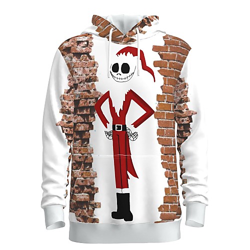 

Men's Pullover Hoodie Sweatshirt Print Graphic 3D Front Pocket Hooded Christmas Daily 3D Print 3D Print Christmas Hoodies Sweatshirts Long Sleeve White