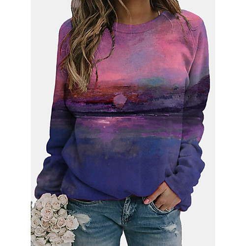 

Women's Hoodie Sweatshirt Tie Dye Daily Casual Hoodies Sweatshirts Loose Blushing Pink Green Orange