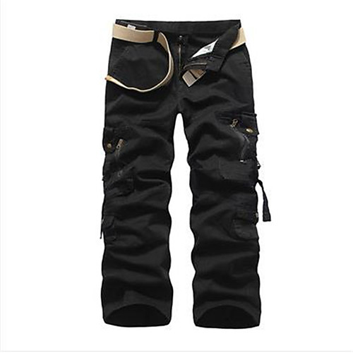 

Men's Tactical Cargo Pants Solid Colored Full Length Black Yellow Army Green Khaki Light Green