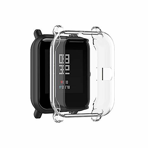 

cases compatible with amazfit bip u smartwatch men women watch case soft tpu shockproof bumper cover screen protector case for amazfit bip u (clear)