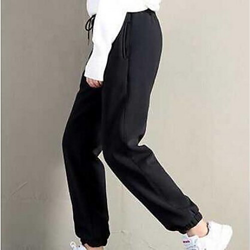 

Women's Casual Pants Pants Solid Colored Full Length Black Blushing Pink