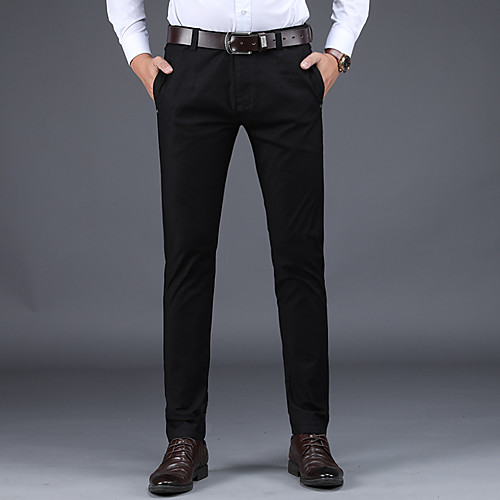 

Men's Sporty Breathable Daily Pants Chinos Pants Solid Colored Full Length Drawstring Black Blue Gray