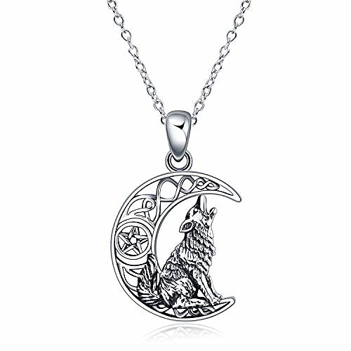 

wolf pendant sterling silver wolf jewelry howling wolf pendant for men for women (pendant only)