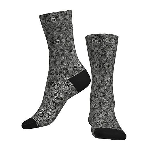 

Crew Socks Compression Socks Calf Socks Athletic Sports Socks Cycling Socks Women's Men's Bike / Cycling Anatomic Design Wearable Lightweight 1 Pair Graphic Skull Cotton Grey S M / Stretchy
