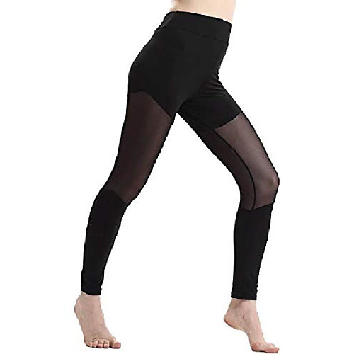 

womens high waist tummy control yoga pants mesh side pockets legging 1 xs