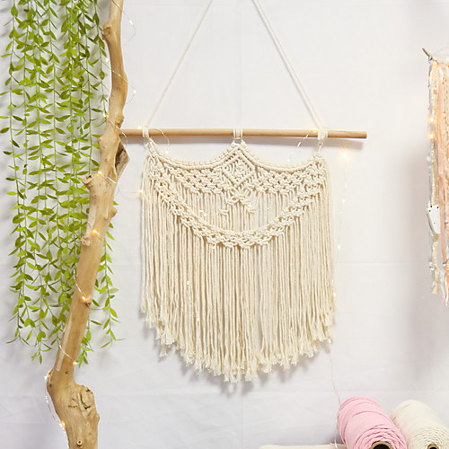 

Hand Woven Macrame Wall Tapestry Bohemian Boho Art Decor Blanket Curtain Hanging Home Bedroom Living Room Decoration Nordic Handmade Tassel Cotton