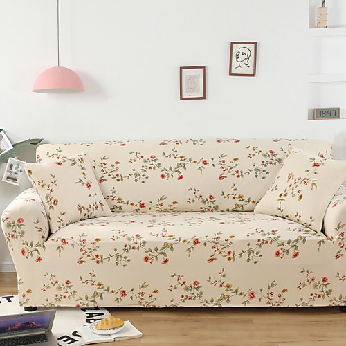 

Floral Print 1-Piece Sofa Cover Soft Stretch Slipcover for 1~4 Cushion Couch Armchair/Loveseat/Three Seater/Four Seater/L shaped sofa,Easy to Install(1 Free Cushion Cover)