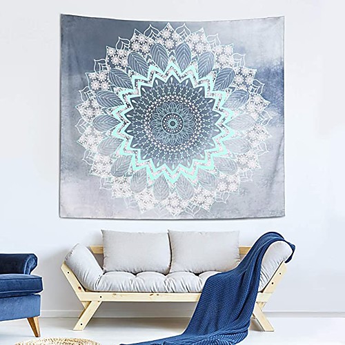 

Wall Tapestry Art Decor Blanket Curtain Hanging Home Bedroom Living Room Dorm Decoration Polyester Indian Mandala Bohemian Psychedelic Floral Flower Lotus