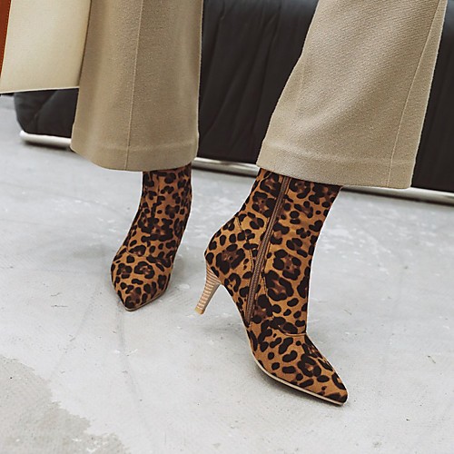 

Women's Boots Pumps Pointed Toe Booties Ankle Boots Party & Evening PU Dark Brown Red Khaki
