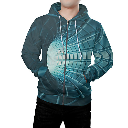 

Men's Zip Up Hoodie Sweatshirt Graphic 3D Front Pocket Hooded Daily Weekend 3D Print 3D Print Hoodies Sweatshirts Long Sleeve Blue