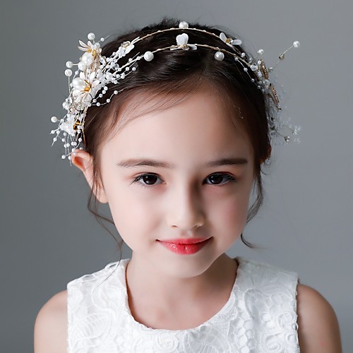 

Flower Headpieces Pearl / Rhinestone / Alloy Headpiece with Pearls / Flower / Crystals / Rhinestones 1 Piece Party / Evening / Birthday Headpiece