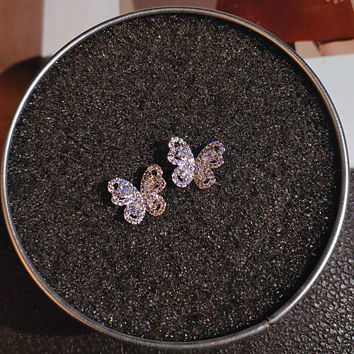 

Women's AAA Cubic Zirconia Stud Earrings Geometrical Wedding Luxury Romantic Korean Earrings Jewelry Silver For Party Evening Gift Date 1 Pair