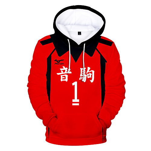 

Inspired by Haikyuu Cosplay Cosplay Costume Hoodie Terylene Color Block Printing Harajuku Graphic Hoodie For Women's / Men's