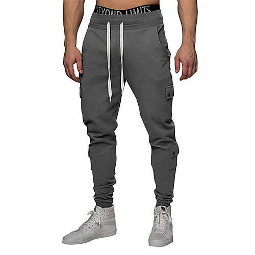 

Men's Sweatpants Joggers Jogger Pants Athletic Bottoms Drawstring Cotton Winter Fitness Gym Workout Running Training Exercise Breathable Normal Sport Solid Colored Black Gray / Micro-elastic