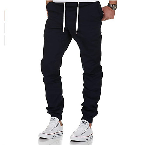 

Men's Outdoor Slim Sweatpants Tactical Cargo Pants Solid Colored Full Length Black Army Green Khaki