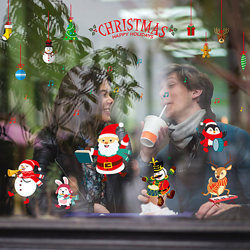 

Christmas Decorations / Holiday Wall Stickers Holiday Wall Stickers Decorative Wall Stickers, PVC Home Decoration Wall Decal Wall / Window Decoration 1pc