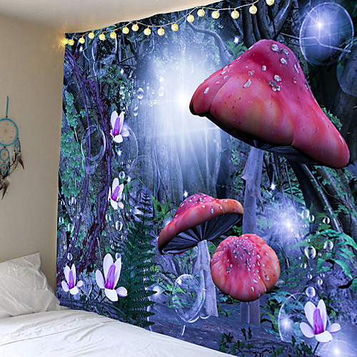 

Tapestry wall hanging art deco blanket curtain picnic table cloth hanging home bedroom living room dormitory decoration fairy tale series novel mushroom flower pattern