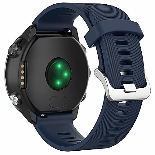 

fit for garmin forerunner 645 music watch bands women men, 20mm quick release silicone replacement band straps wristbands accessory fit for garmin vivoactive 3, forerunner 245 (navy)