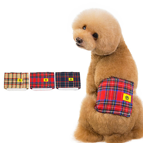 

Dog Dog Physiological Menstrual Pants Pet Underwear Diapers Stripes Spots & Checks Casual / Daily Dog Clothes Puppy Clothes Dog Outfits Breathable Yellow Red Blue Costume for Girl and Boy Dog
