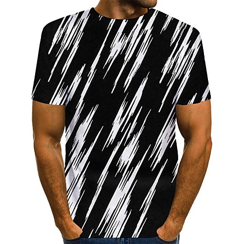 

Men's T shirt 3D Print Graphic Print Short Sleeve Daily Tops Streetwear Black