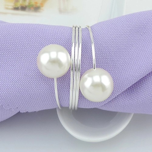 

Napkin Rings Set of 12 for Wedding, Christmas, Dinner Parties, Dinning Table Decoration Handmade Metal Napkin Holder White