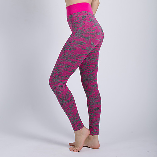 

Women's Sporty Comfort Sports Gym Yoga Leggings Pants Camouflage Patterned Full Length Print Black Blue Yellow Fuchsia Light Blue