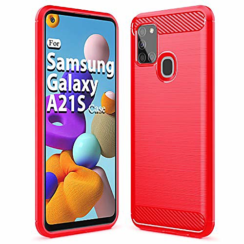 

samsung a21s case galaxy a21s case tpu shock absorption technology raised bezels protective for samsung galaxy a21s(tpu red)