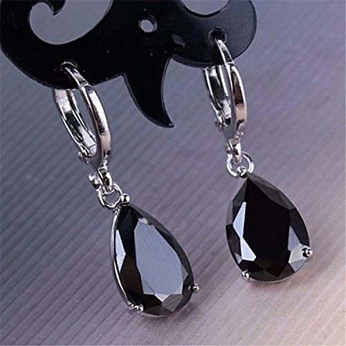 

925 sterling silver cz drop dangle earrings, fashion cubic zirconia teardrop water drop cut leverback earrings for women girlsdeep blue