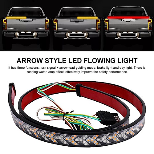 

1pcs 1.2m Car Flexible LED Strip Light 12V 48inch 120cm Tailgate Light Bar Pickup Trailer Taillight Turn Signal Light Reverse Brake Light