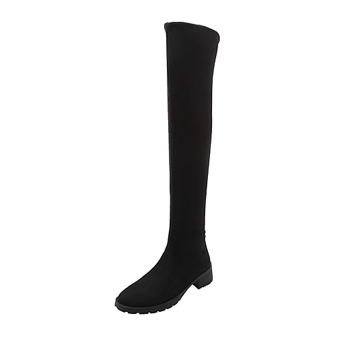 

Women's Boots Chunky Heel Round Toe Knee High Boots Sexy Preppy Sweet Daily Suede Animal Patterned Leopard Leopard Black Red / Mid-Calf Boots