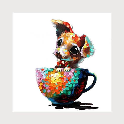 

Nursery Cup Dog Oil Painting On Canvas Abstract Contemporary Art Wall Paintings Handmade Painting Home Office Decorations Canvas Wall Art Painting Rolled Canvas(No Frame)