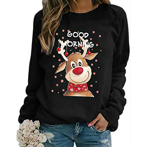

Women's Pullover Sweatshirt Graphic Ugly Christmas Animal Christmas Daily Casual Christmas Hoodies Sweatshirts Blue Wine Gray