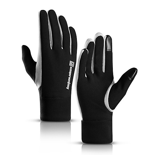 

Winter Bike Gloves / Cycling Gloves Touch Gloves Anti-Slip Waterproof Windproof Warm Full Finger Gloves Sports Gloves Fleece Black for Adults' Outdoor Exercise Cycling / Bike