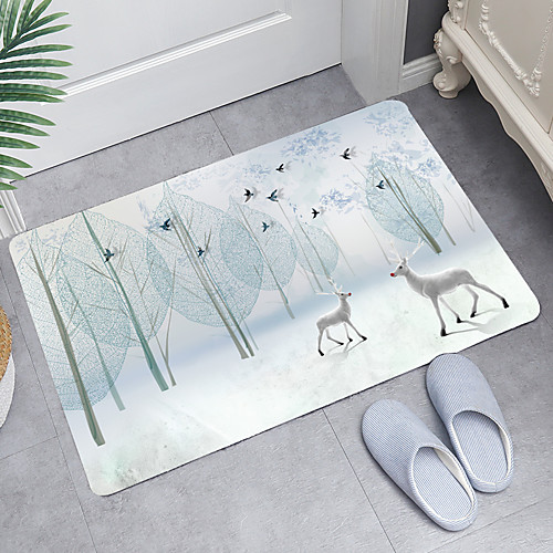 

Simple Elk Bird Digital Printing Floor Mat Modern Bath Mats Nonwoven Memory Foam Novelty Bathroom