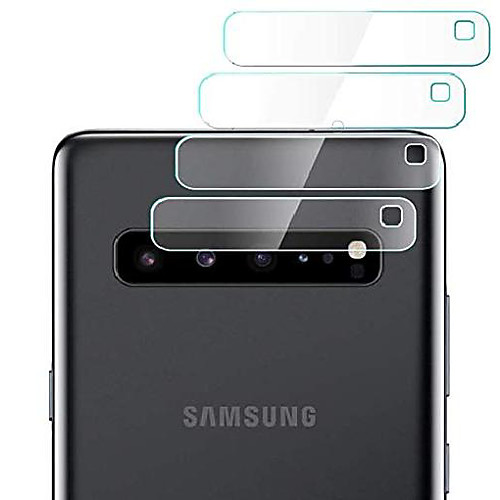 

rear camera lens protector for samsung galaxy s10 5g, 4 pieces clear ultra thin high definition anti-scratch tempered glass back lens cover glass protective film for galaxy s10 5g - transparent