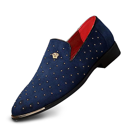 

Men's Loafers & Slip-Ons Dress Shoes Drive Shoes Business Classic Wedding Daily Party & Evening Walking Shoes PU Wear Proof Black Blue Fall Spring / Beading