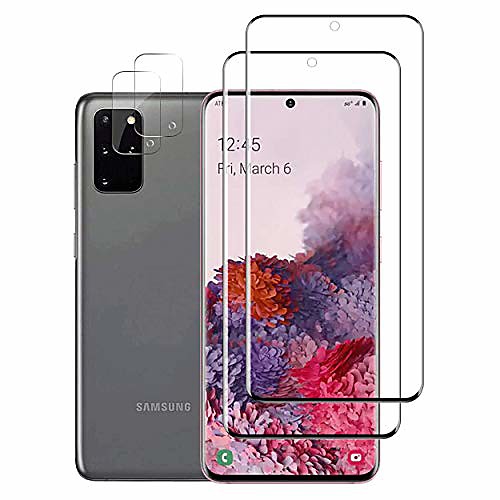 

galaxy s20 plus hd clear screen protector camera lens protectors by ye, [2 2 pack] [in-display fingerprint][case-friendly] full coverage screen protector for samsung galaxy s20 plus