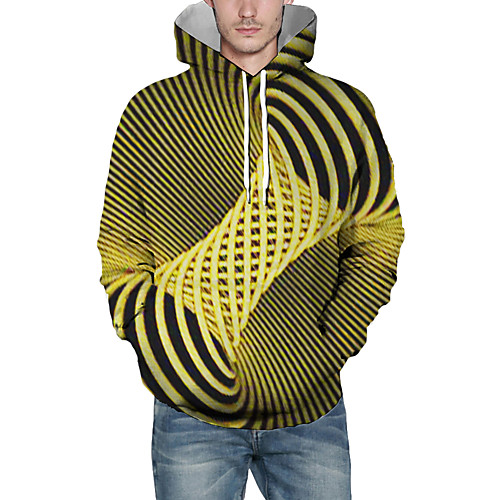 

Men's Pullover Hoodie Sweatshirt Graphic Abstract 3D Front Pocket Hooded Daily 3D Print 3D Print Casual Hoodies Sweatshirts Long Sleeve Yellow