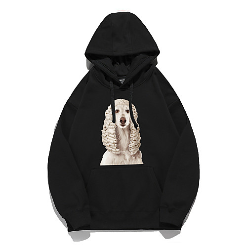 

Women's Hoodie Pullover Cat Graphic Daily Basic Hoodies Sweatshirts Loose Blue Yellow Pink / Fleece Lining