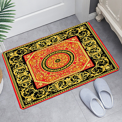 

Yellow Noble Retro Pattern Digital Printing Floor Mat Modern Bath Mats Nonwoven Memory Foam Novelty Bathroom