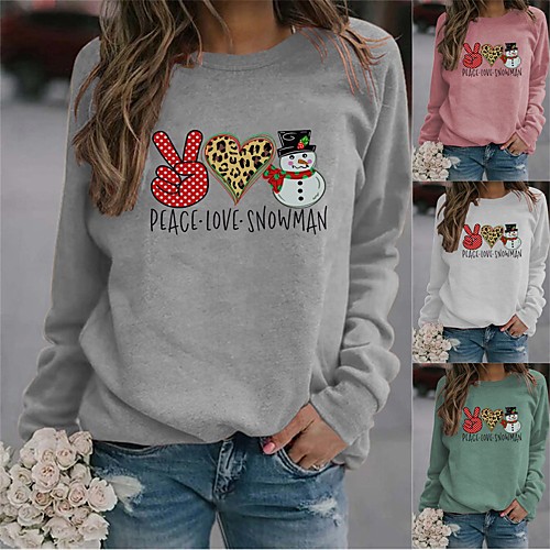 

Women's Hoodie Sweatshirt Graphic Daily Christmas Hoodies Sweatshirts Blushing Pink Gray Green